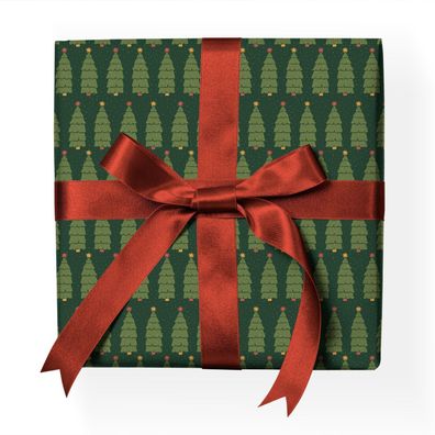 Schönes Weihnachtsbaum Geschenkpapier: niedliches Geschenkpapier in grün - G22104