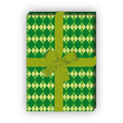 Schotten Karo Geschenkpapier Set, Dekorpapier in modernen Farben, grün - G8727, 32 x