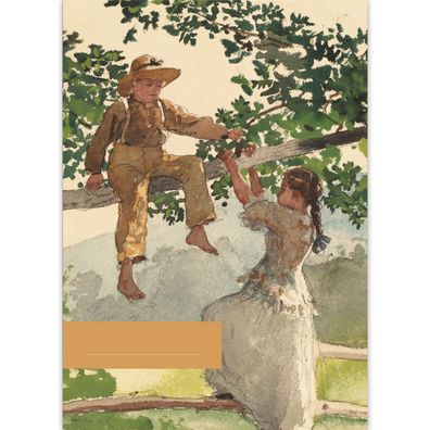 Sommer DIN A3 Malblock Kunst Motiv Winslow Homer: Auf dem Zaun, 1878 - Bh 11454