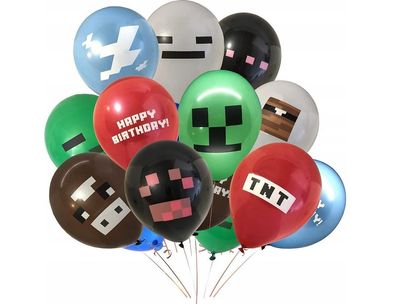 Minecraft TNT Luftballons Geburtstag Luftballon SET 10 Stück NEU PIXEL !