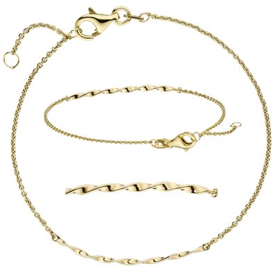 Ankerarmband gedreht aus 14 Karat 585 Gelbgold 15,5-17,5 cm Goldarmband 1,5g