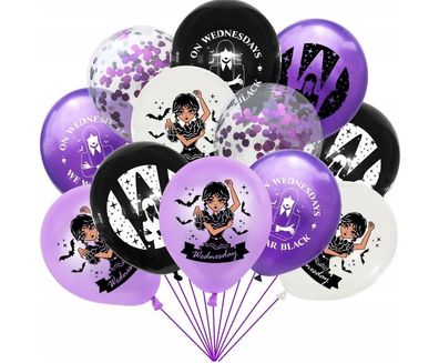 Wednesday Ballons 10 Stück Ballon Set Mix Addams Halloween Party Geburtstag Birthday!