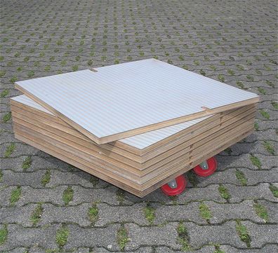 Holzplatte Multiplex 25mm ca 73x70cm Dekor beidseitig gestreift mit 2 Fräsungen
