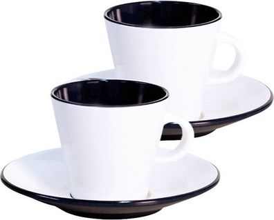 Espresso Set Melamin gimex Linea Black 4-tlg. 80 ml Farbe weiß / schwarz