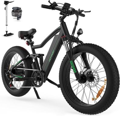 HITWAY Elektrofahrrad 26" 4.0 Fat Tire, elektrisches Mountainbike E-Bike