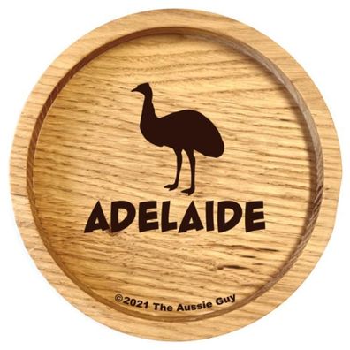 holzpost Untersetzer aus Eiche 'Adelaide & Emu' 1 St