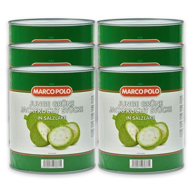 Food-United grüne Jackfrucht in Stücken & Salzlake 6x1,53 KG Dose von MARCO-POLO