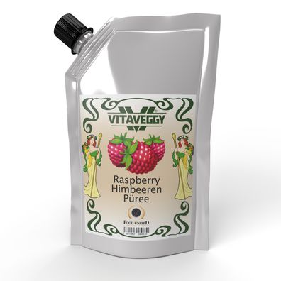 Vitaveggy Himbeeren-püree 1kg raspberries-fruit-puree Food-United für Müsli Joghurt