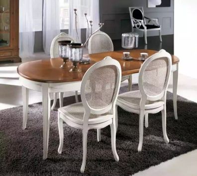 Esstisch Garnitur Ovaler Tisch Essgruppe Esstisch mit 4x Stühle Esszimmer