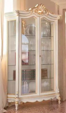 Klassische Qualität weiße Vitrine Luxusmöbel neu im Wohnzimmer Regal