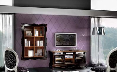 TV Ständer Wohnwand Regale Wohnzimmer Klassische Holz Design Möbel Neu