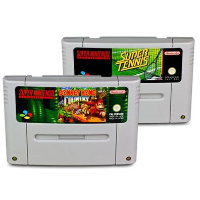 2 SNES Spiele DONKEY KONG Country 1 + SUPER TENNIS