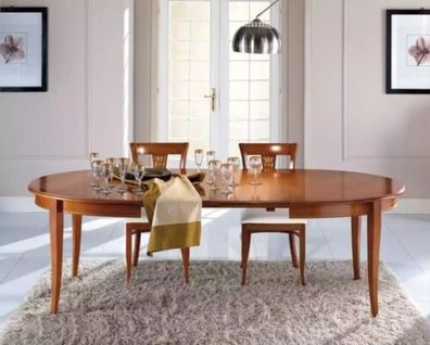 Italienische Möbel Designer Holz Tisch Sitz Ess Zimmer 4x Stuhl Garnitur