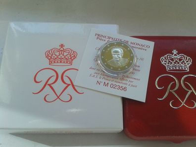 Original 2 euro 2023 PP Monaco Fürst Rainier III. Rote Box red Box für Einwohnerausg.