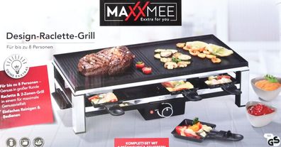 Raclette Maxxmee Grill für 8 Personen Grillplatte Antihaftbeschichtung NEU