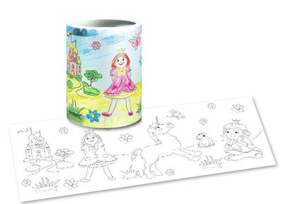 URSUS Packung Laternenzuschnitte 20x50cm 25 Stk. Prinzessin zum Ausmalen