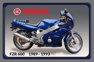 Top-Schild mit Kordel, 20 x 30 cm, Motorrad Yamaha FZR 600, 89-93, neu & ovp