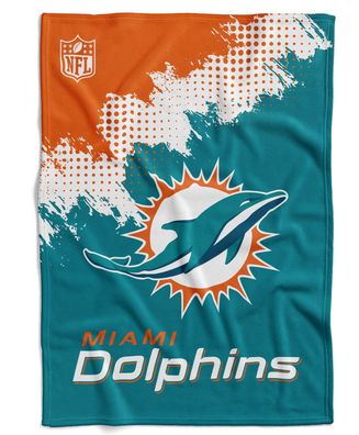 NFL Kuscheldecke Miami Dolphins Corner Decke Fleece Throw Blanket 150x200cm