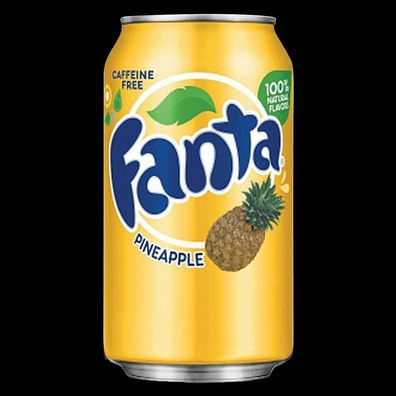 Fanta - Ananas - 12x 355 ml USA Import Koffeinfrei Natürliche Zutaten