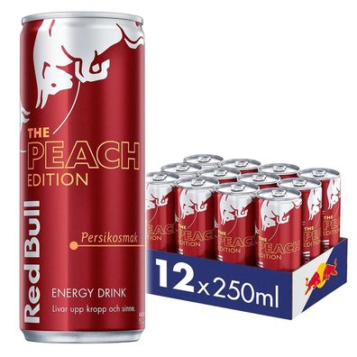 Red Bull Peach / Pfirsich 24er Tray Original import / in DE kaum erhältlich!