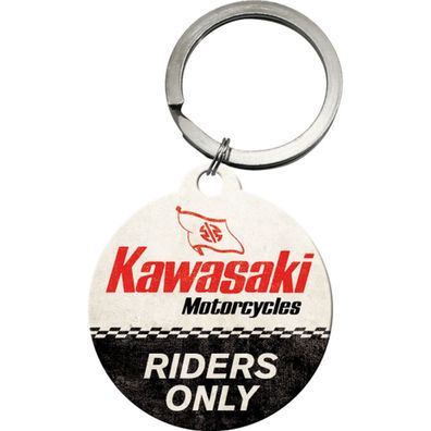 Nostalgic-Art - Edelstahl Schlüsselanhänger - Kawasaki Riders Only