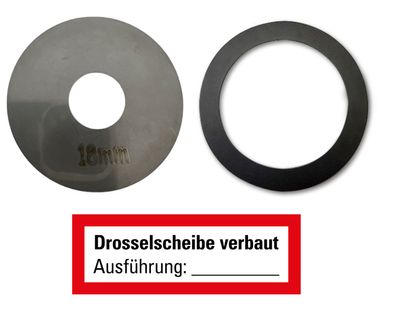 18mm Drosselscheibe f. Wandhydranten inkl. 2" Dichtung u. Aufkleber