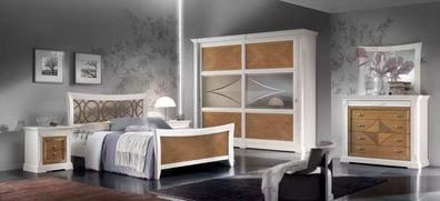 Schlafzimmer Möbel 3tlg. Set Bett Massivholz Nachttische 2x Betten Holz