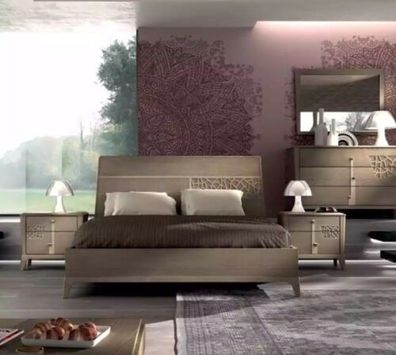 Bett Schlafzimmer Sets Designer Luxus Komplettes 2x Nachttische 3 tlg.