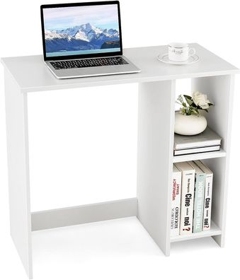 Kleiner Schreibtisch, Computertisch mit 2 Fächern, PC-Tisch, 80x40x74cm Bürotisch