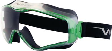 Vollsichtbrille 6x3 EN 166, EN 170 Rahmen gunmetallic/ grün, Scheibe klar PC UNIVET