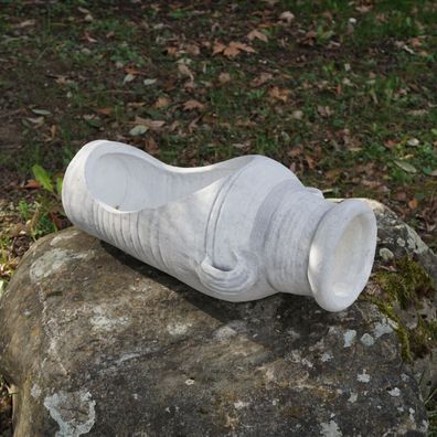 Massive Steinfigur Amphore als Pflanzgefäß 50 x 16 cm aus Steinguss frostsicher