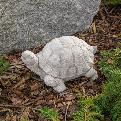 Massive Steinfigur Schildkröte, Höhe 14 cm, 26 x 18 cm, Steinguss frostsicher