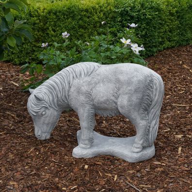 Massive Steinfigur Pony Fohlen Pferd aus Steinguss frostsicher (Gr. 43 cm)