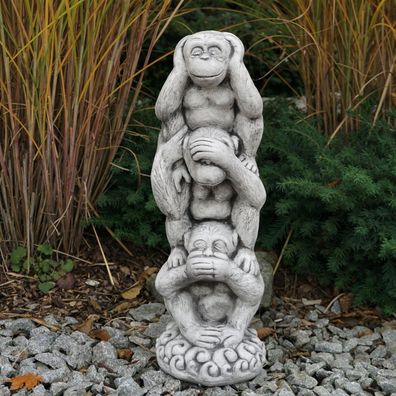 Massive Steinfigur Drei Affen „nichts sehen, nichts hören, nichts sagen“ frostfe