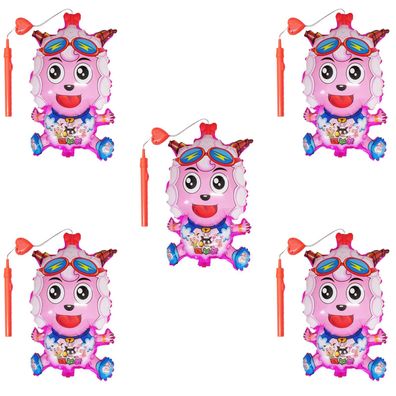5x Folienballon Schaf Rosa Leuchtend Musik Heliumballon Kindergeburtstag