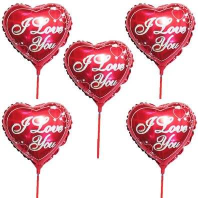 5x Folienballon Herz Liebe Heliumballon Geburtstag Valentinestag Rot