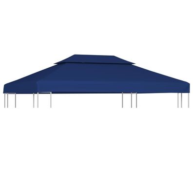 vidaXL Pavillon-Dachplane mit Kaminabzug 310 g/ m² 4x3 m Blau