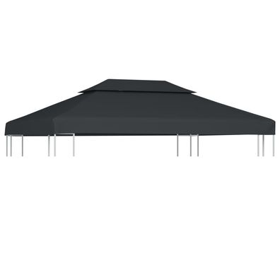 vidaXL Pavillon-Dachplane mit Kaminabzug 310 g/ m² 4x3 m Anthrazit