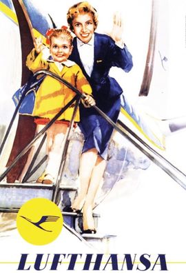 Top-Blechschild m. Kordel, 20 x 30 cm, Lufthansa, Flugzeug, dt. Airline, neu & ovp