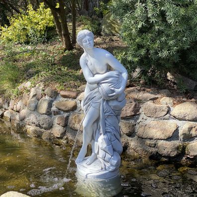 Massive Steinfigur Statue Venus mit Wasserlauf Teichfigur Gartendeko frostfest