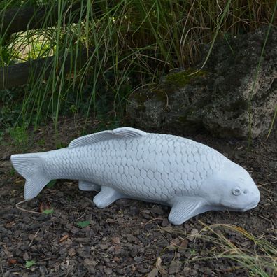 Massive Steinfigur Koi Fisch groß Nishikigoi Karpfen aus Steinguss frostfest
