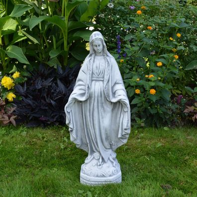 Große Steinfigur Statue Madonna heilige Maria aus Steinguss frostfest Grabdeko