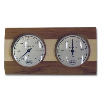 Nikkarien Sauna Thermo und Hygrometer mit einem Streifen Kiefernholz 512L