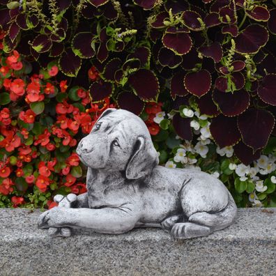 Süsse massive Stein - Labrador Hund aus Steinguss Raumdeko Gartendeko frostfest