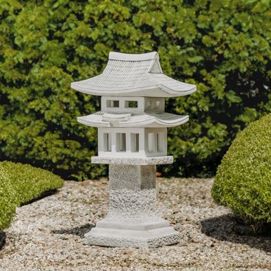 Riesiges massives japanisches Teehaus Tempel für Steingarten Steinguss frostfest