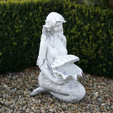 Masssive Steinfigur Meerjungfrau Nixe optional Wasserspeier Steinguss frostfest
