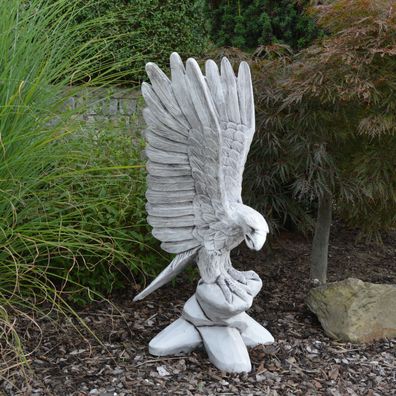 Massive Steinfigur großer Steinadler Adler Vogel aus Steinguss frostfest (Gr. Groß)