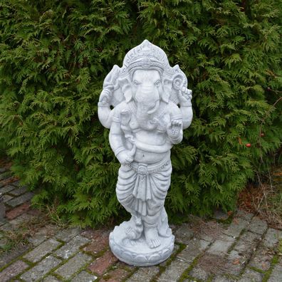 Massive Statue Ganesha - der Göttliche Hindu Got aus Steinguss frostfest (Gr. 98 cm)