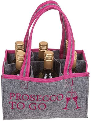 Damen Handtasche Prosecco für 6 Flaschen Sekt Flaschenträger Filz Flaschentasche