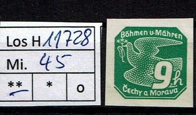 Los H11728: Böhmen & Mähren Mi. 45 * *